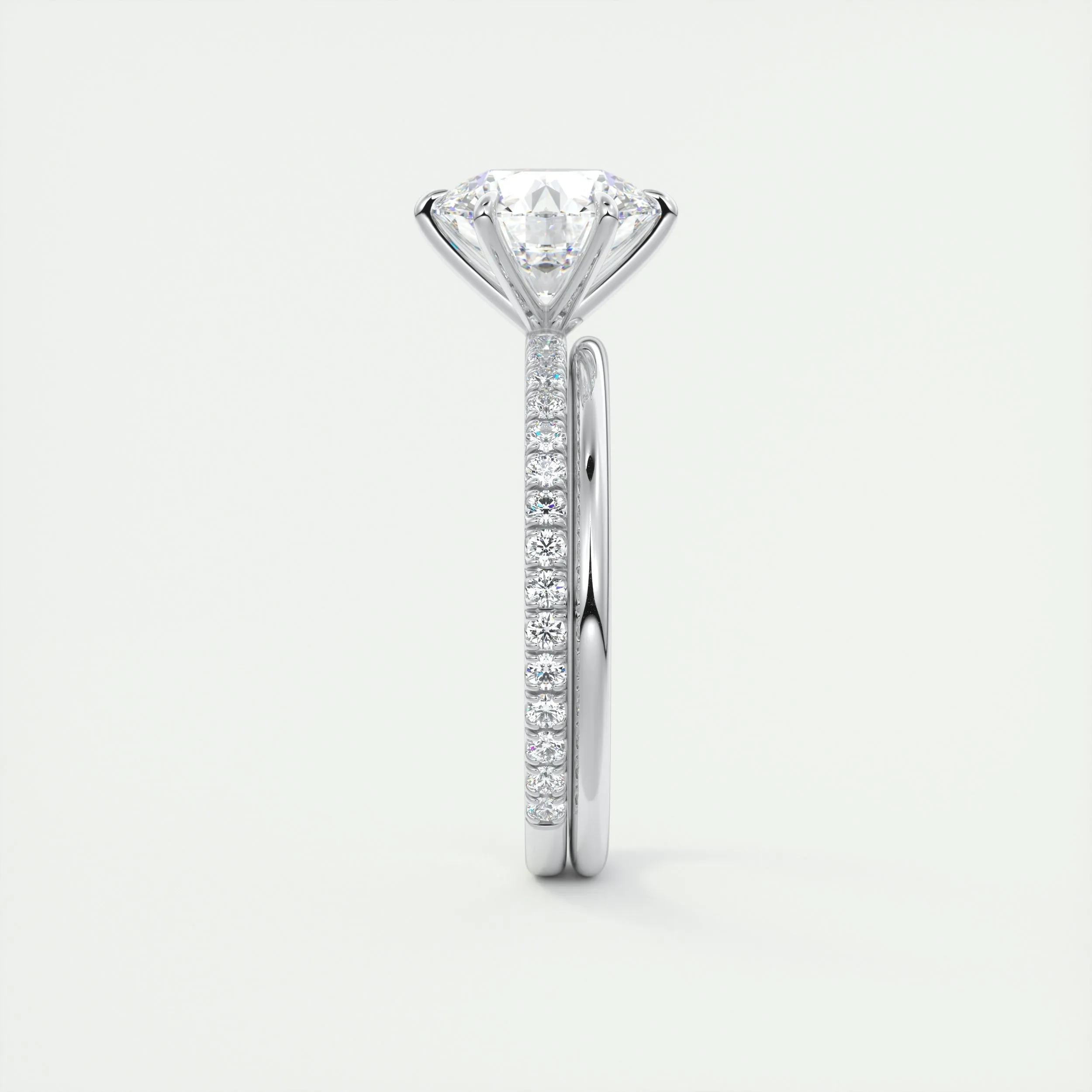 Pave Engagement Ring Featuring 2.0 CT Round Moissanite 5