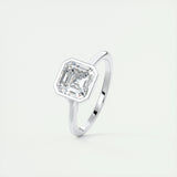 Solitaire Bezel Engagement Ring Featuring 2.03 CT Asscher Moissanite 4