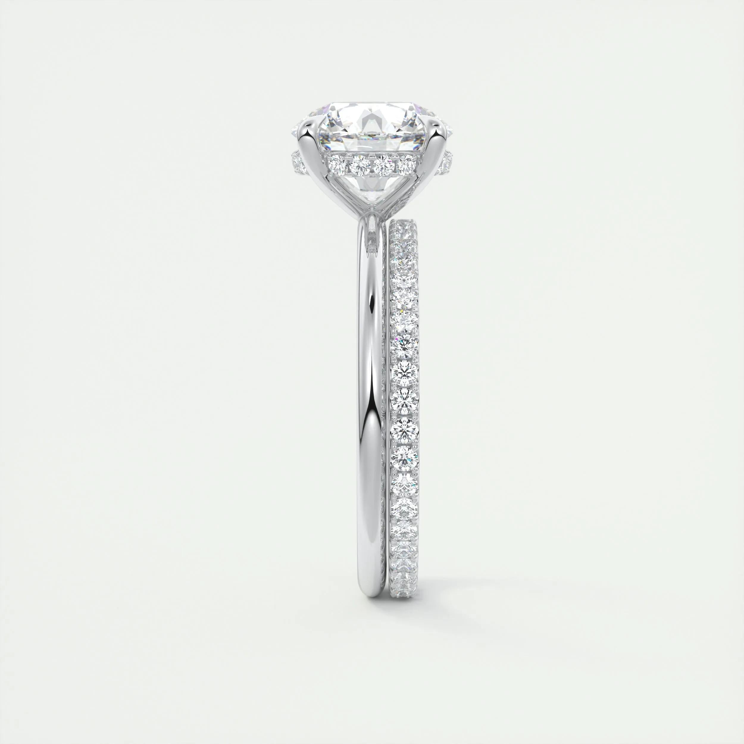 Hidden Halo Engagement Ring Featuring 2.0 CT Round Moissanite 5