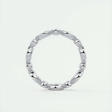 Eternity Wedding Band Featuring 0.98 TCW Marquise Round Moissanite 5