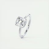 Solitaire Bezel Engagement Ring Featuring 2.15 CT Cushion Moissanite 5