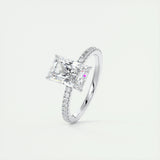 Pave Engagement Ring Featuring 2.0 CT Radiant Moissanite 5
