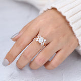 Cluster Engagement Ring Featuring 1.33 CT Oval Moissanite 6