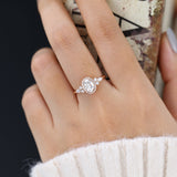 Cluster Halo Engagement Ring Featuring 0.84 CT Oval Moissanite 2