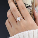 Cluster Engagement Ring Featuring 0.90 CT Marquise Moissanite 2
