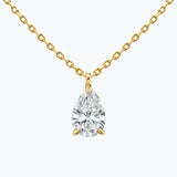 0.25-1.0ct Pear Cut Solitaire Moissanite Diamond Necklace 2