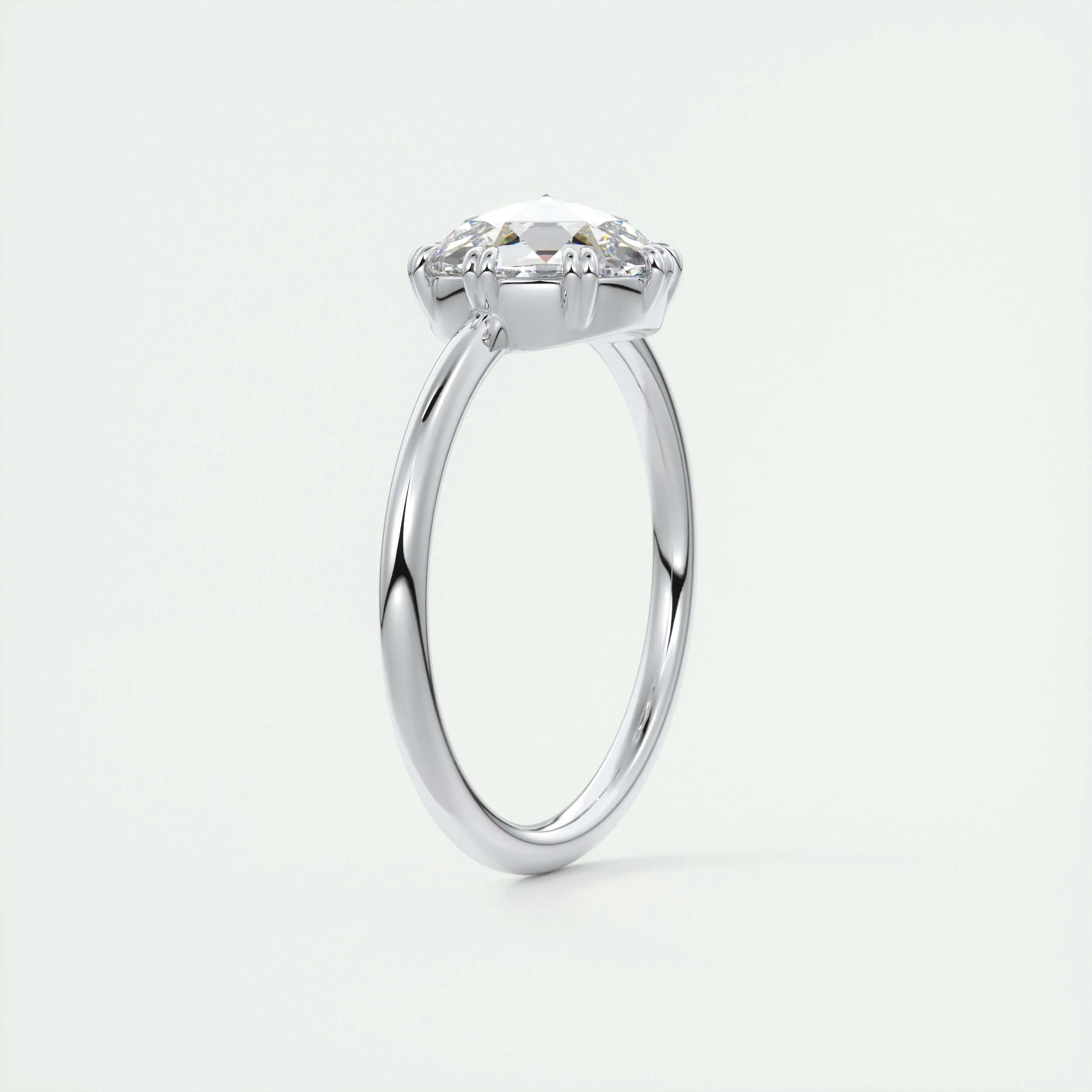 Solitaire Engagement Ring Featuring 1.35 CT Round Moissanite 6