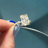 Pave Engagement Ring Featuring 2.0 CT Radiant Moissanite 2