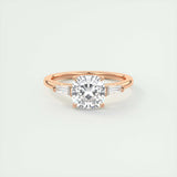 2.15 CT Cushion Cut Three Stone Moissanite Engagement Ring 15