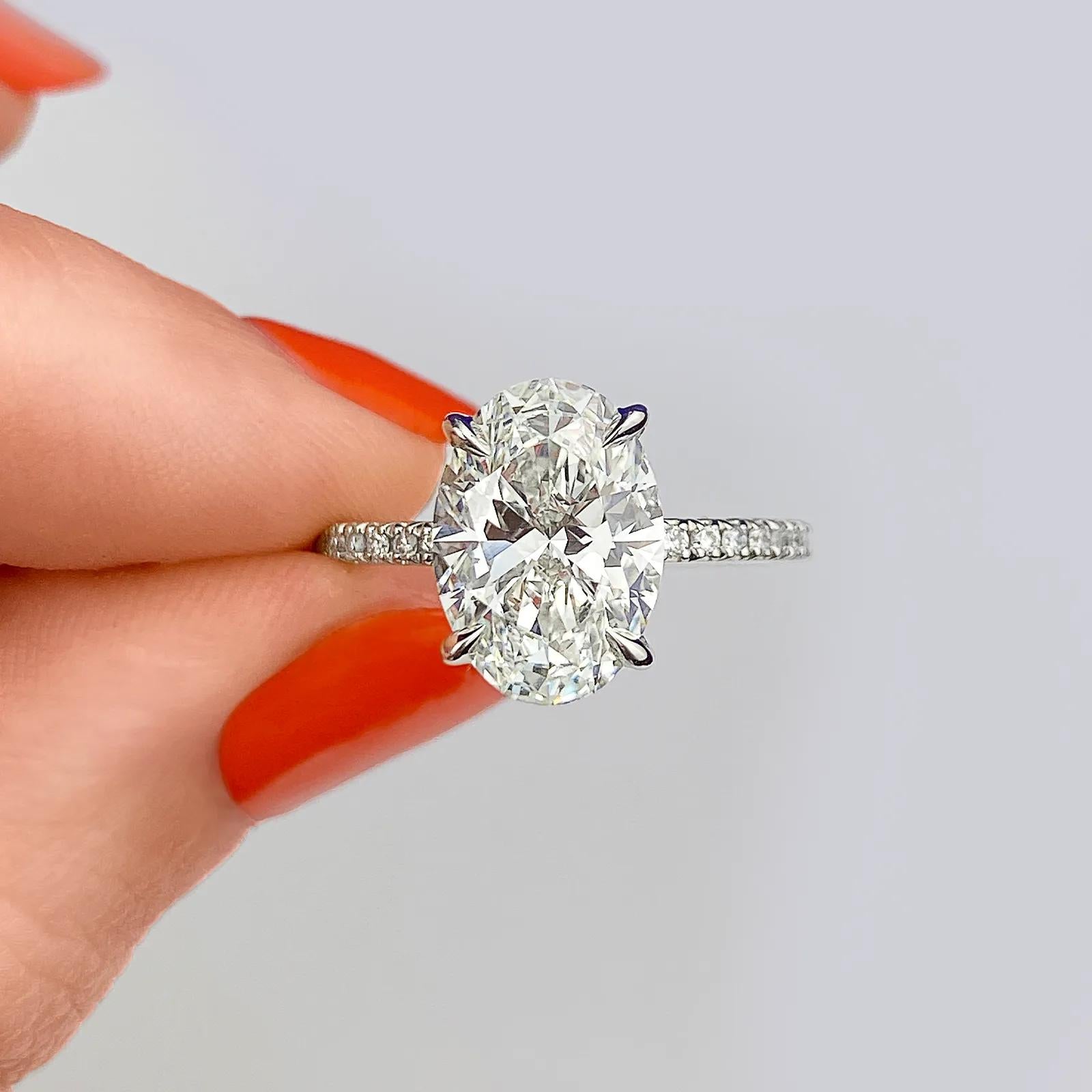Pave Engagement Ring Featuring 1.91 CT Oval Moissanite 2