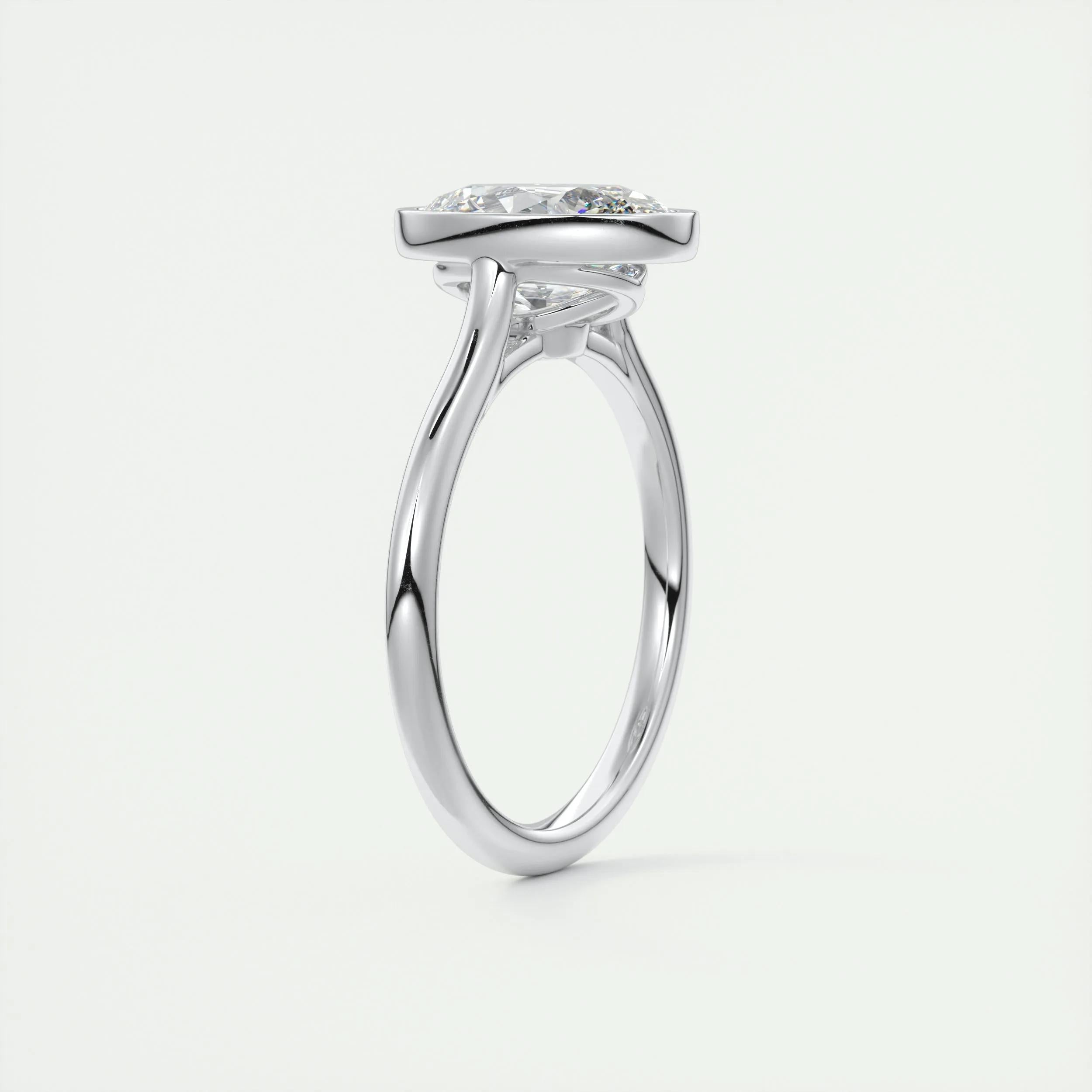 Solitaire Bezel Engagement Ring Featuring 1.91 CT Oval Moissanite 7