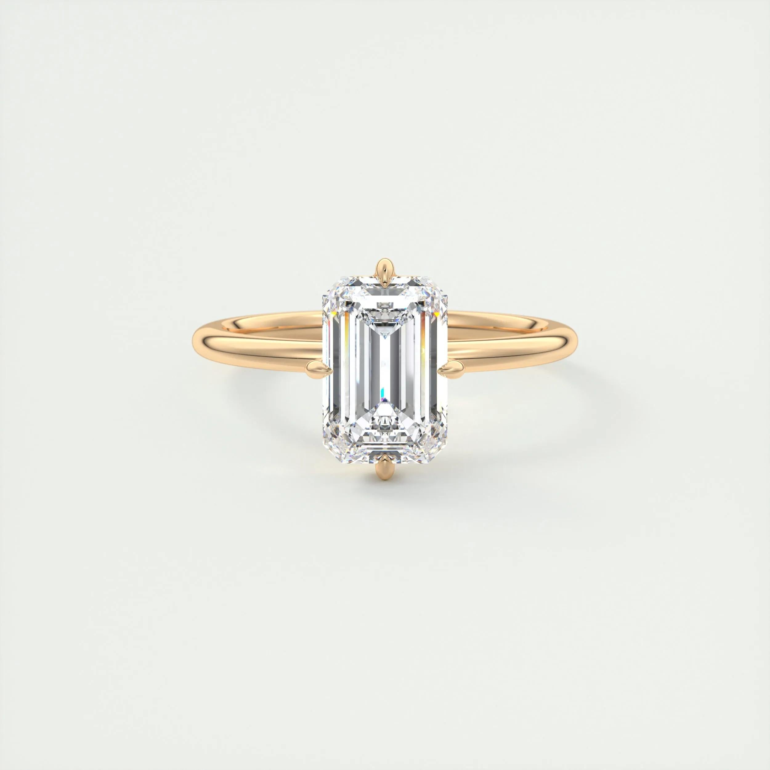 Solitaire Engagement Ring Featuring 1.91 CT Emerald Moissanite 15