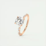 Pave Engagement Ring Featuring 2.0 CT Cushion Moissanite 18