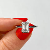 Solitaire Bezel Engagement Ring Featuring 1.91 CT Emerald Moissanite 2