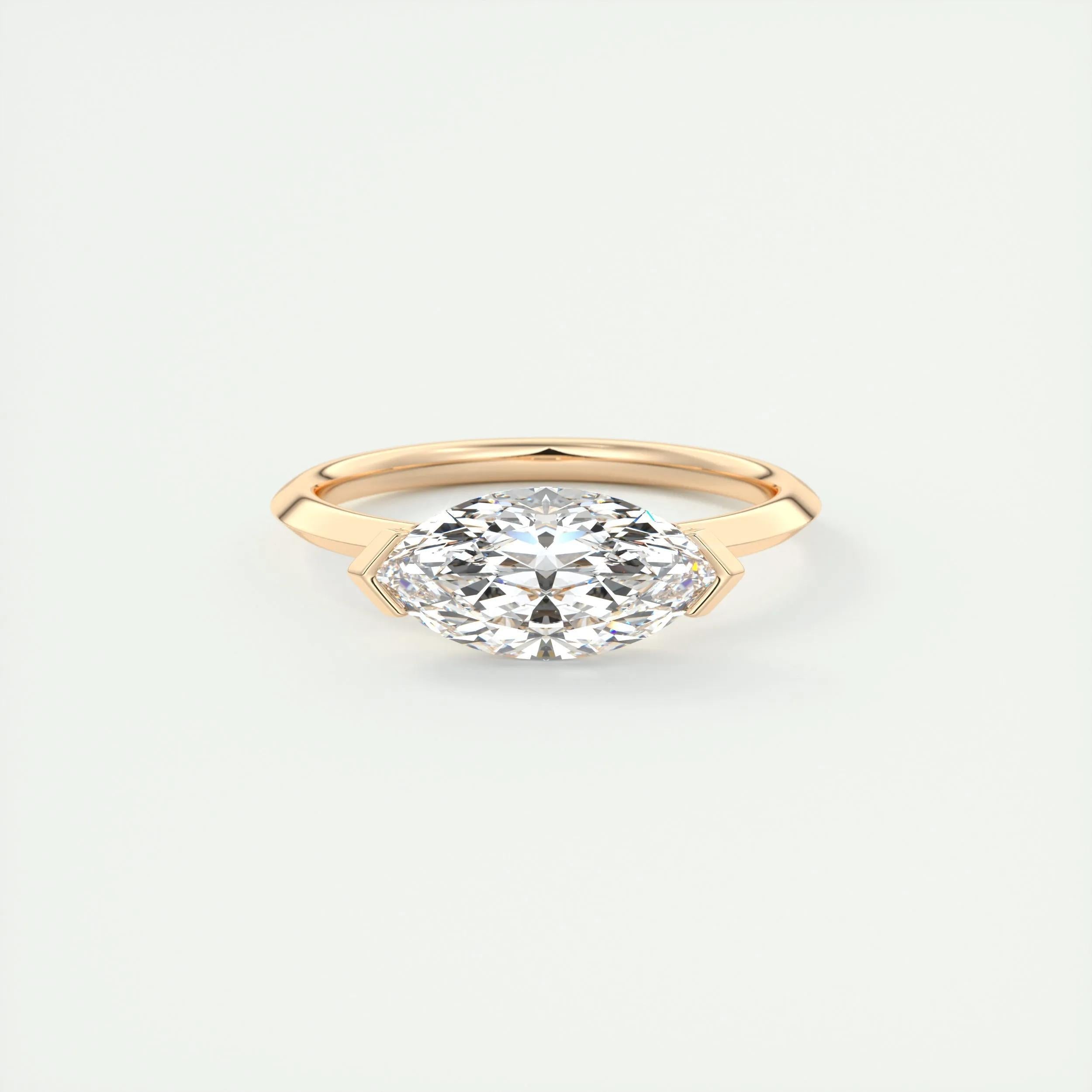 Solitaire Bezel Engagement Ring Featuring 1.98 CT Marquise Moissanite 15