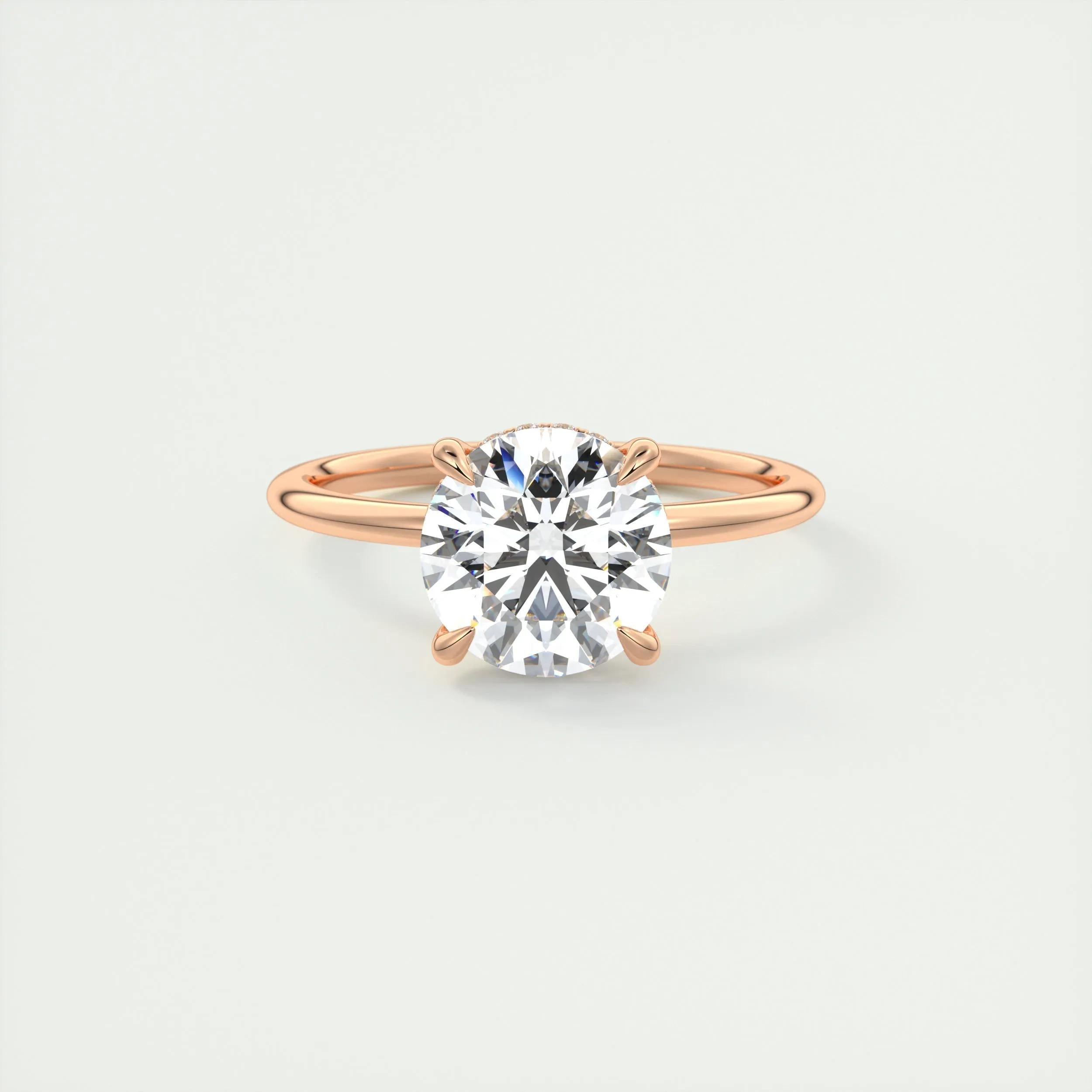 Hidden Halo Engagement Ring Featuring 2.0 CT Round Moissanite 15