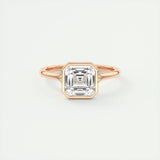 Solitaire Bezel Engagement Ring Featuring 2.03 CT Asscher Moissanite 15