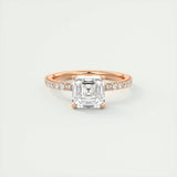 Pave Engagement Ring Featuring 2.03 CT Asscher Moissanite 15