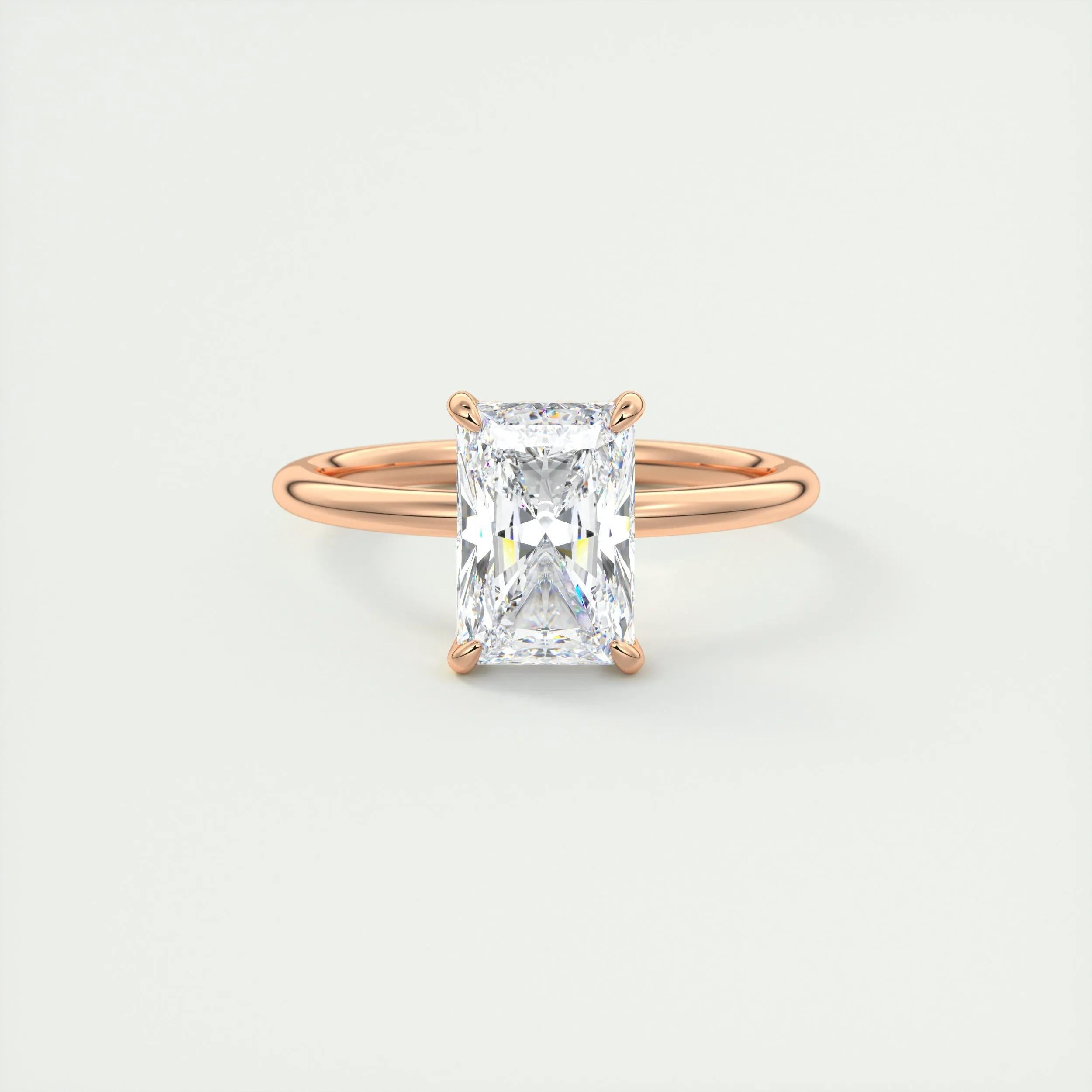 Hidden Halo Engagement Ring Featuring 2.10 CT Radiant Moissanite 15