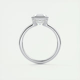 Solitaire Bezel Engagement Ring Featuring 2.03 CT Asscher Moissanite 8