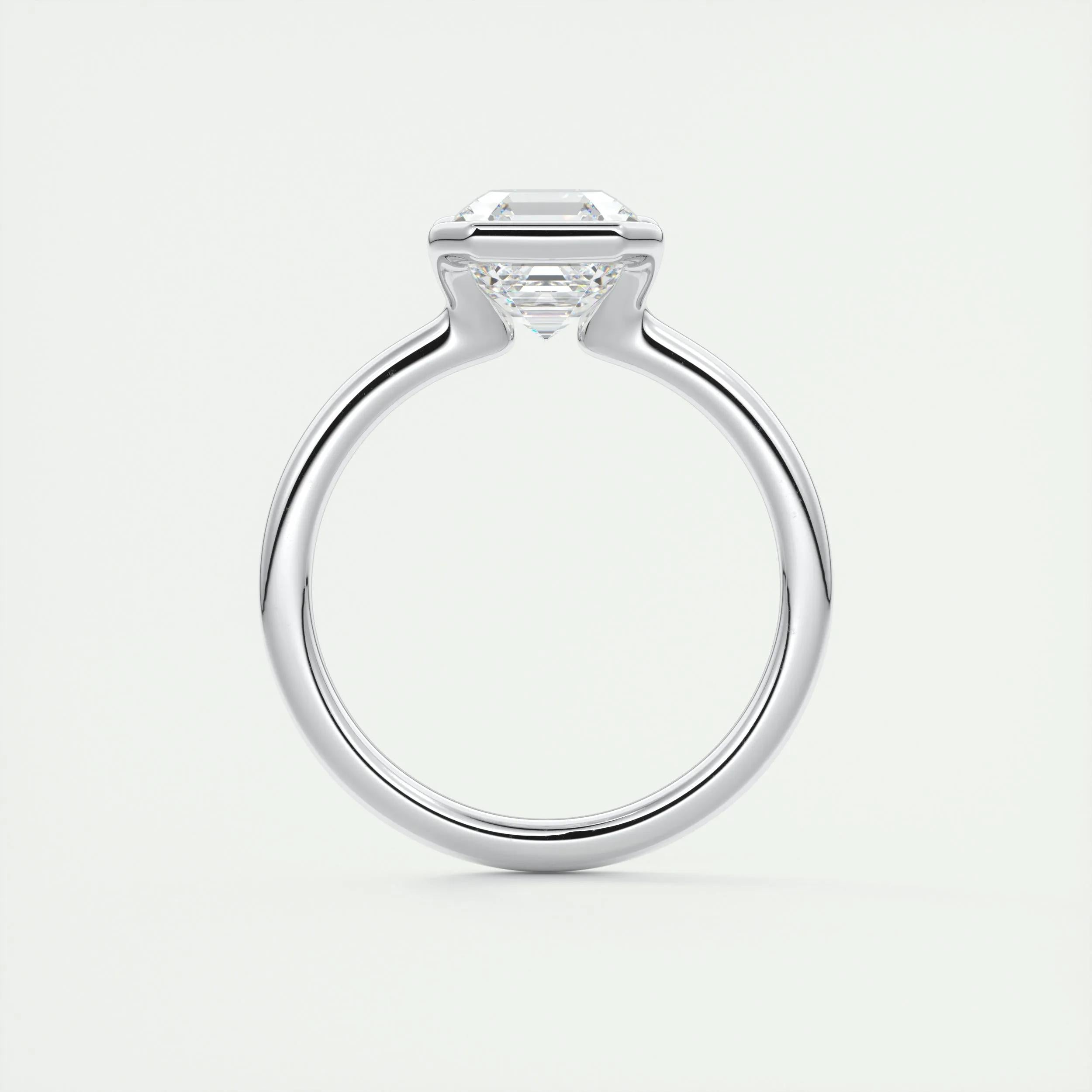Solitaire Bezel Engagement Ring Featuring 2.03 CT Asscher Moissanite 8