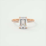 Pave Engagement Ring Featuring 1.91 CT Emerald Moissanite 15