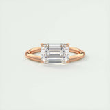 Solitaire Engagement Ring Featuring 1.91 CT East West Emerald Moissanite 15