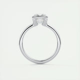Solitaire Bezel Engagement Ring Featuring 2.15 CT Cushion Moissanite 8