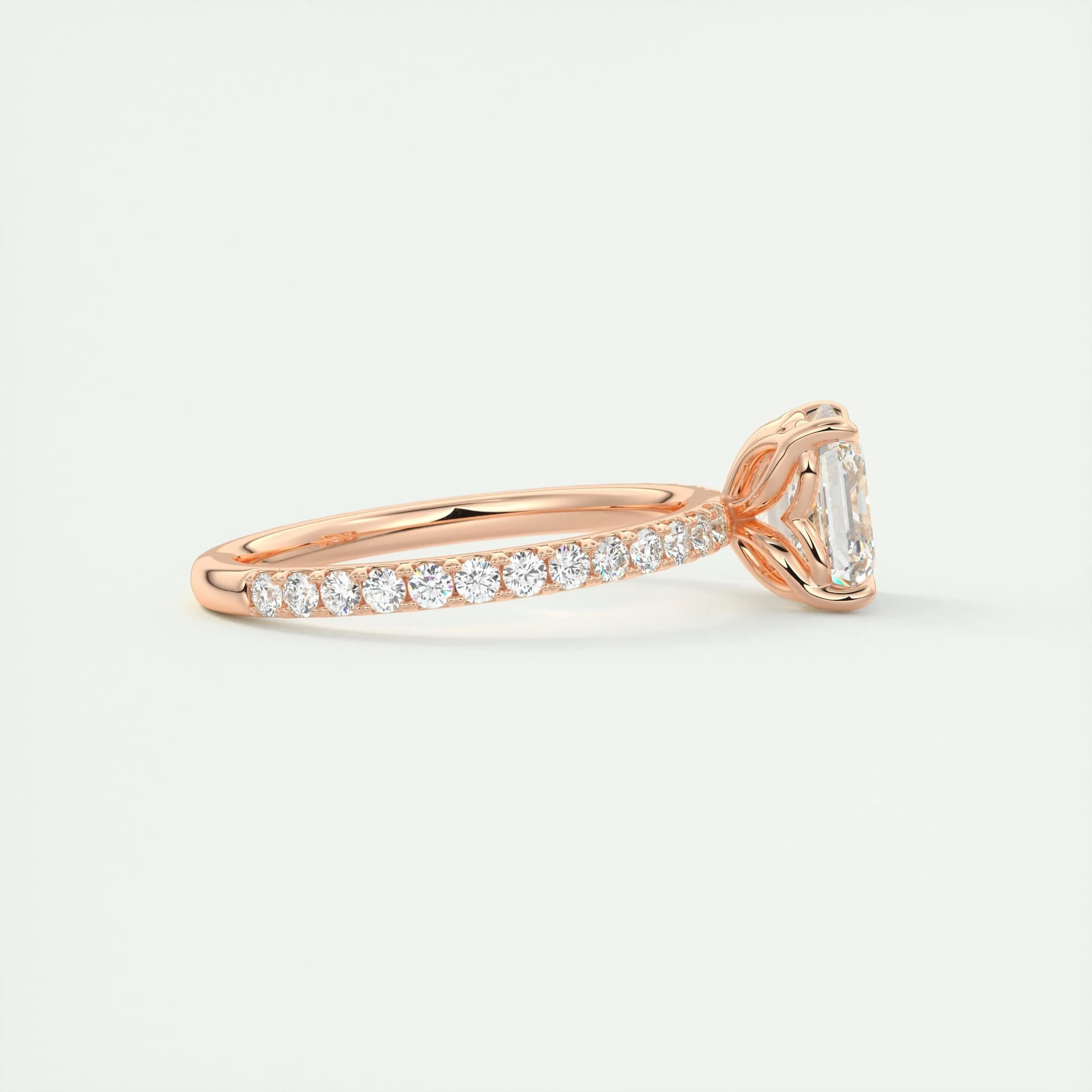 Pave Engagement Ring Featuring 2.03 CT Asscher Moissanite 16