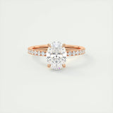 Pave Engagement Ring Featuring 1.91 CT Oval Moissanite 15