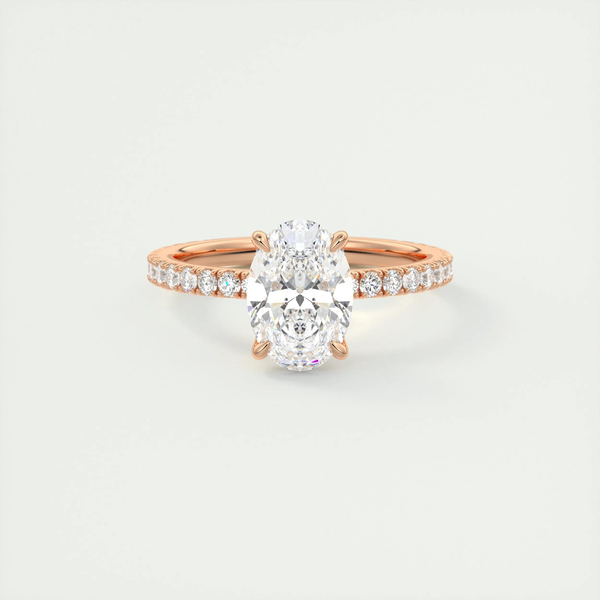 Pave Engagement Ring Featuring 1.91 CT Oval Moissanite 15