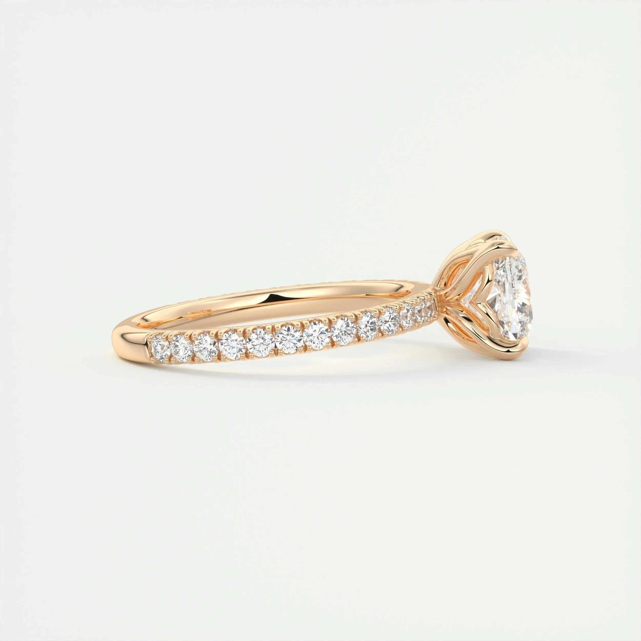 Pave Engagement Ring Featuring 2.15 CT Cushion Moissanite 16