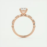 Pave Engagement Ring Featuring 2.0 CT Cushion Moissanite 21