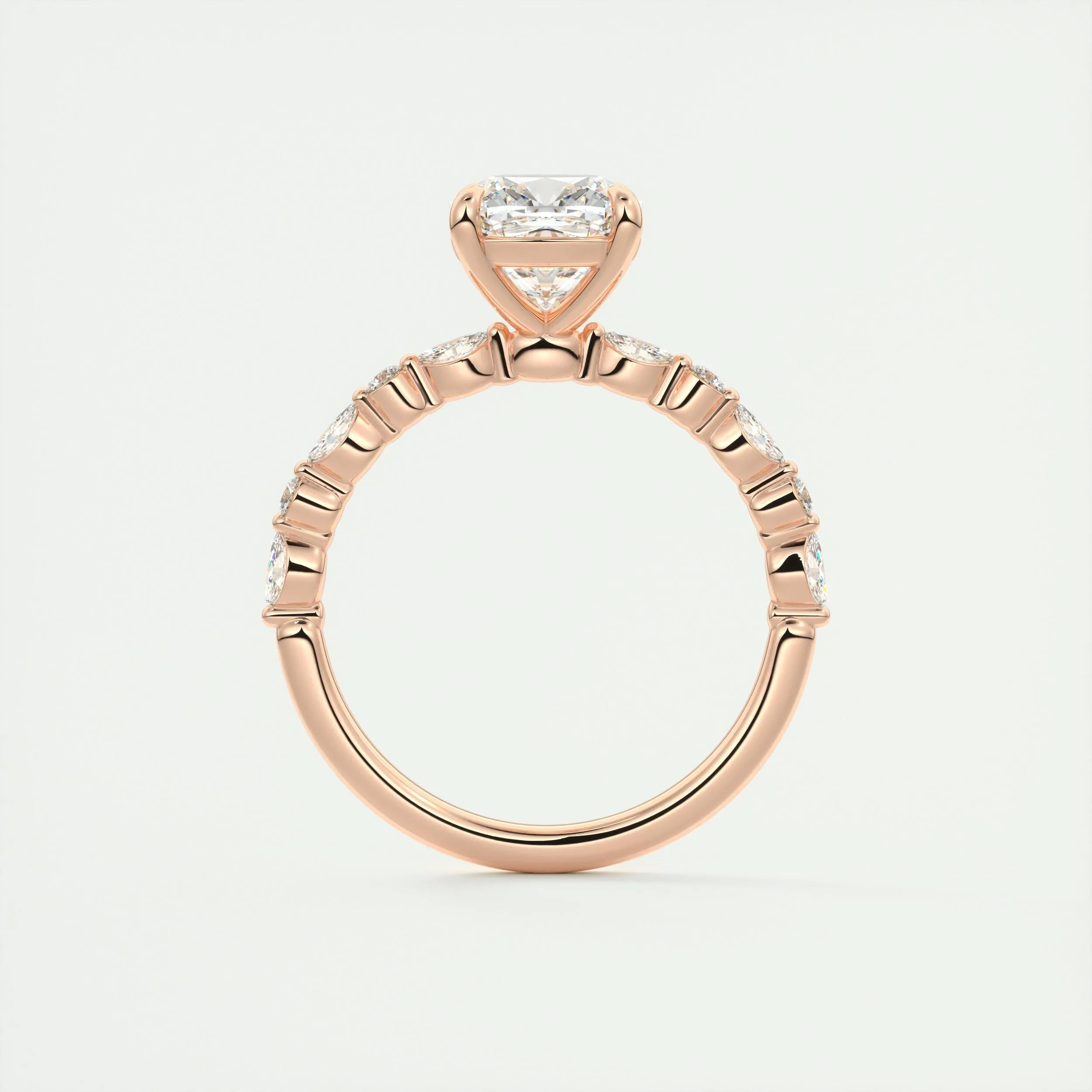 Pave Engagement Ring Featuring 2.0 CT Cushion Moissanite 21