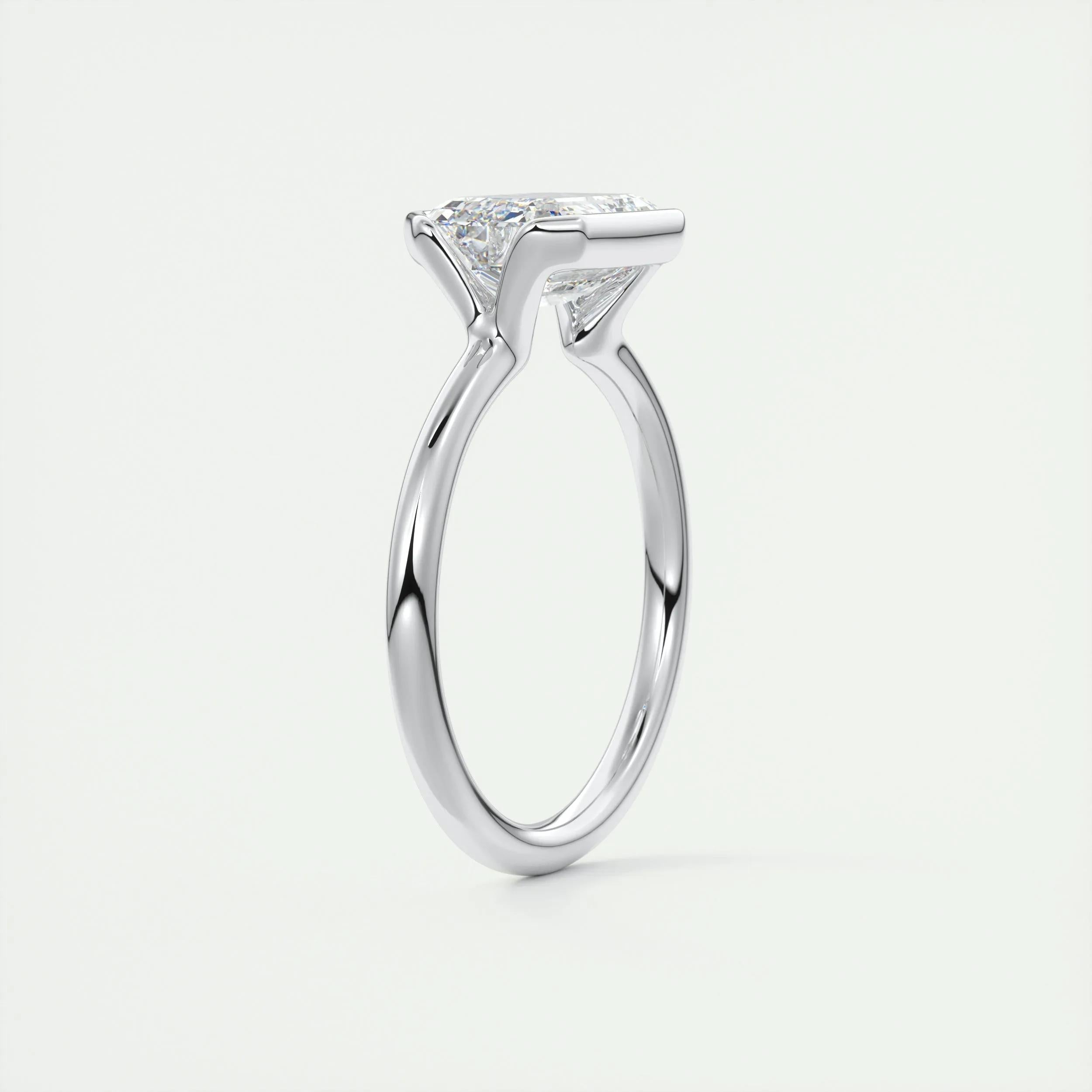 Solitaire Bezel Engagement Ring Featuring 1.91 CT Emerald Moissanite 7