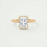 Solitaire Bezel Engagement Ring Featuring 2.10 CT Radiant Moissanite 15