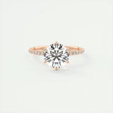 Pave Engagement Ring Featuring 2.0 CT Round Moissanite 15