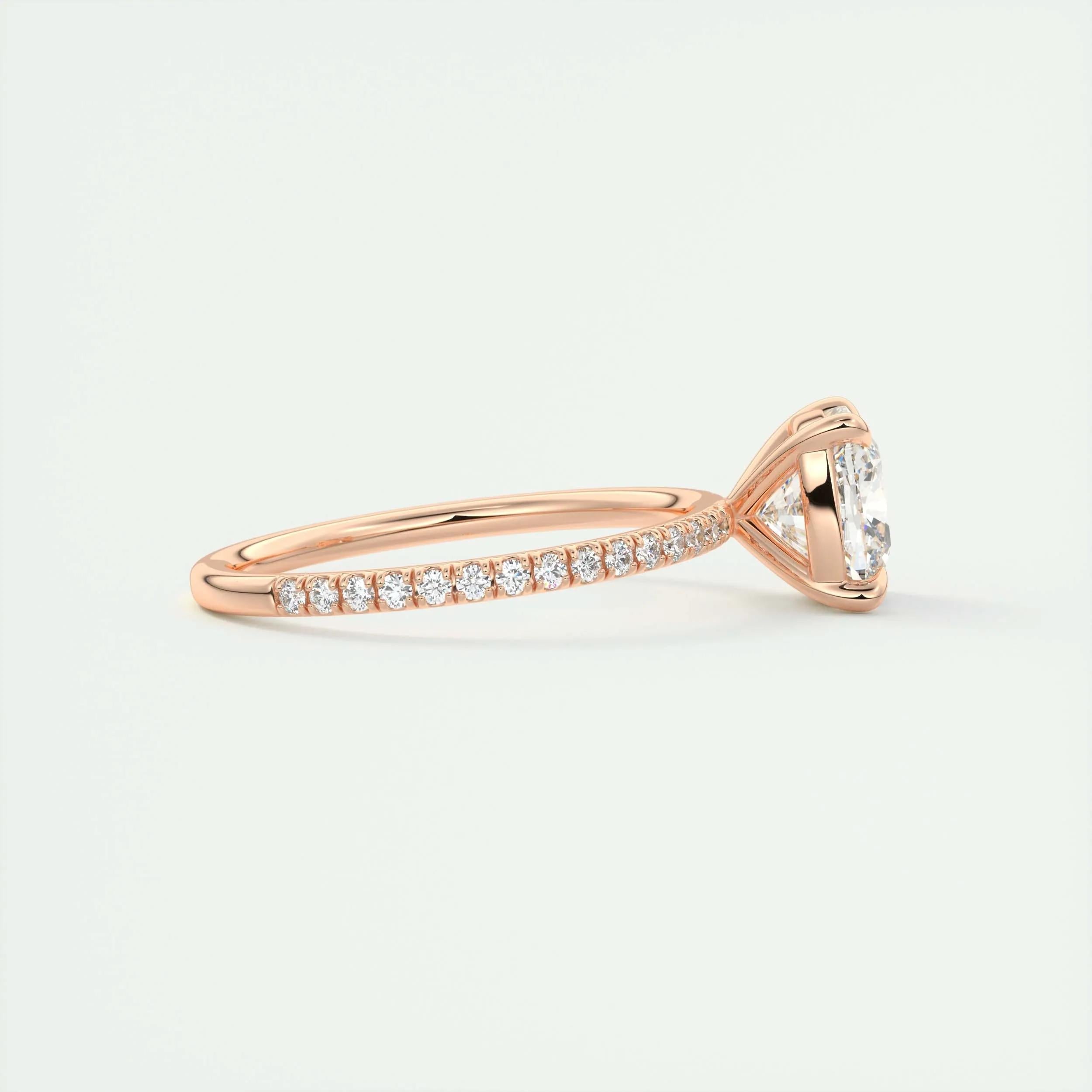 Pave Engagement Ring Featuring 2.15 CT Cushion Moissanite 16