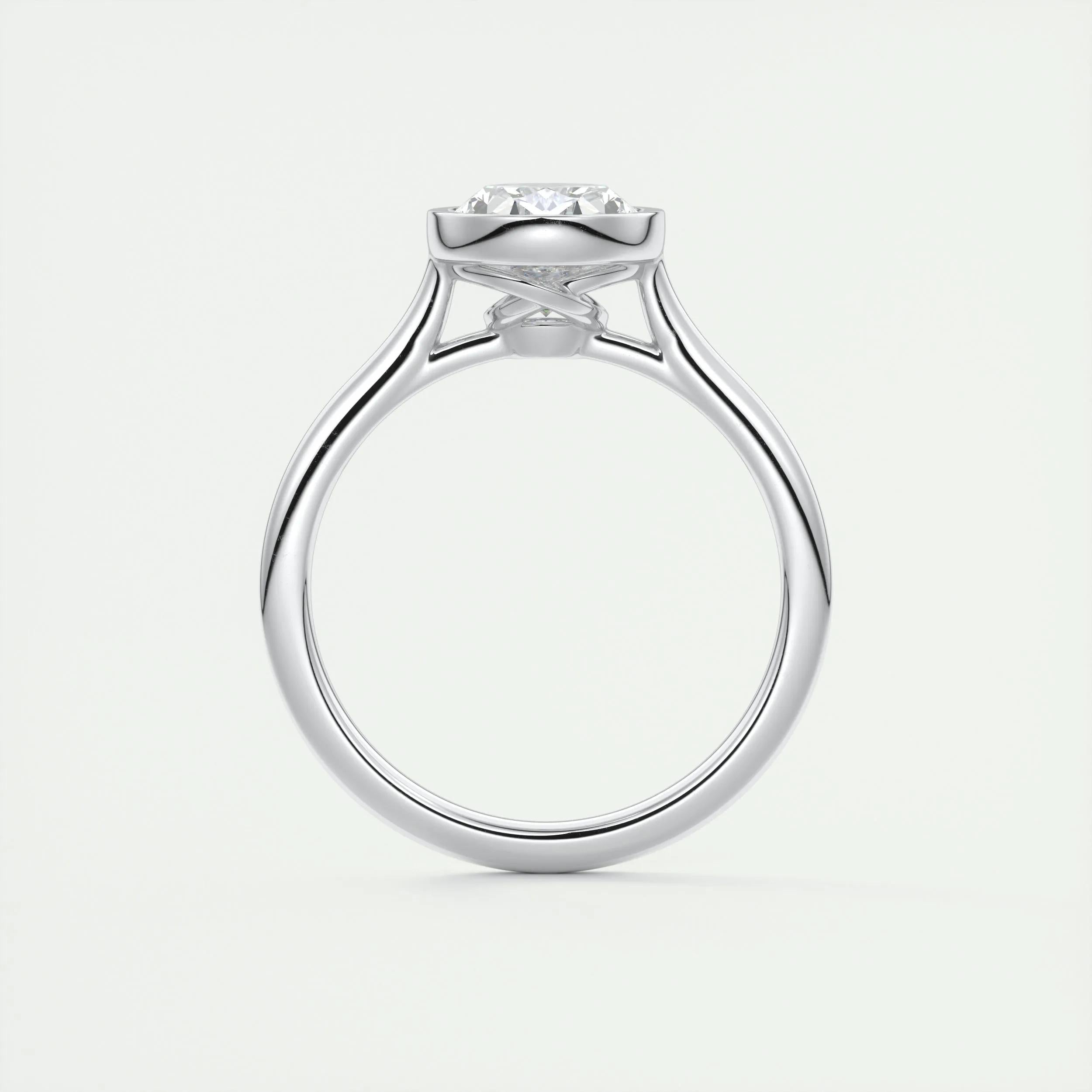 Solitaire Bezel Engagement Ring Featuring 1.91 CT Oval Moissanite 8
