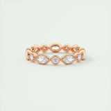 Eternity Wedding Band Featuring 0.98 TCW Marquise Round Moissanite 11