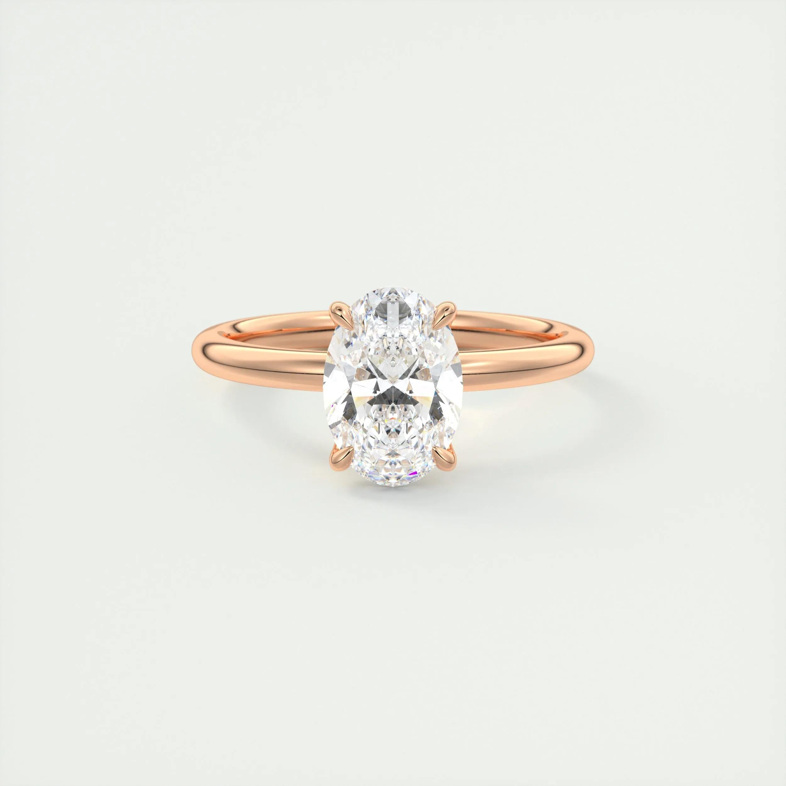 Solitaire Engagement Ring Featuring 1.91 CT Oval Moissanite 16
