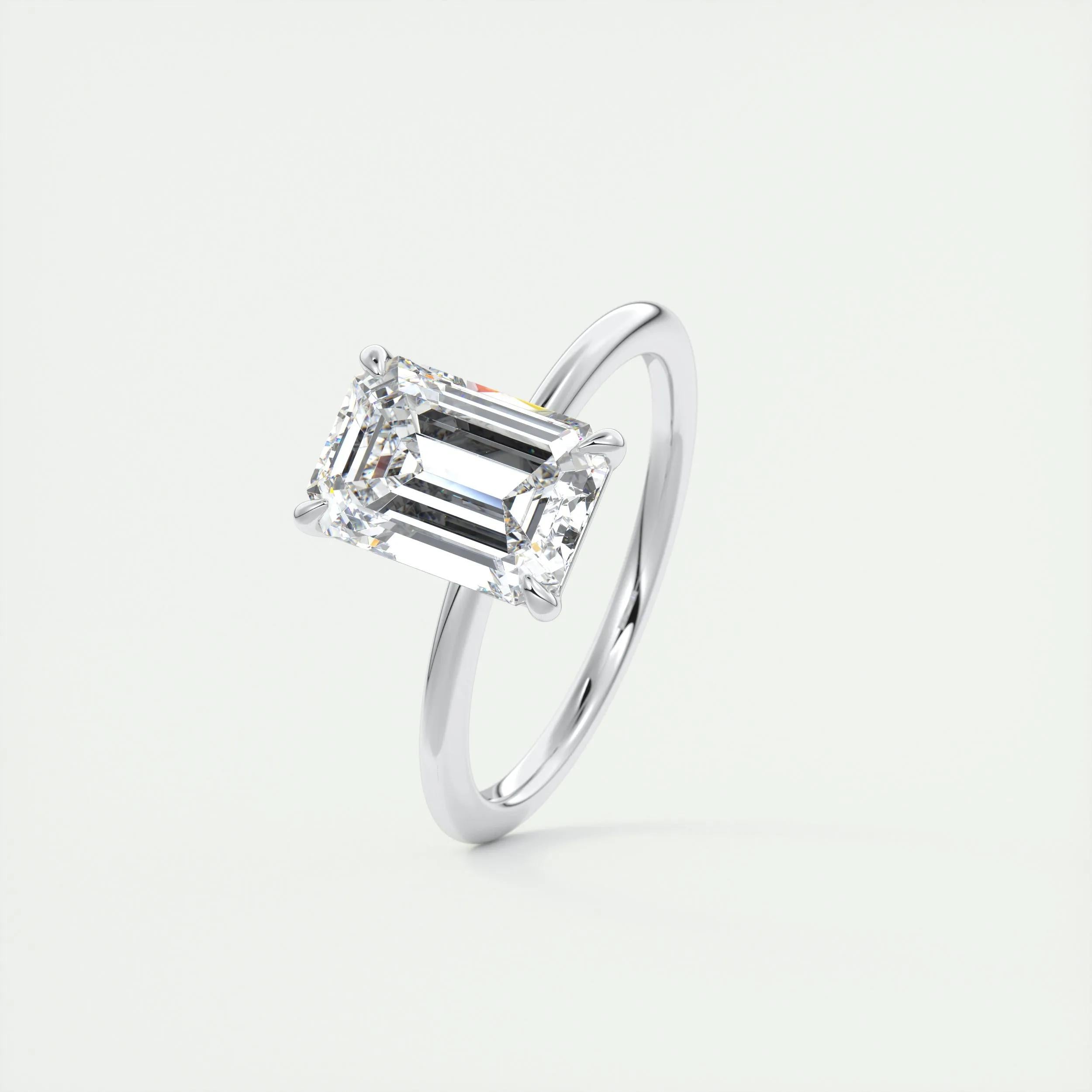 Solitaire Engagement Ring Featuring 1.91 CT Emerald Moissanite 5