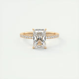 Pave Engagement Ring Featuring 2.0 CT Radiant Moissanite 16