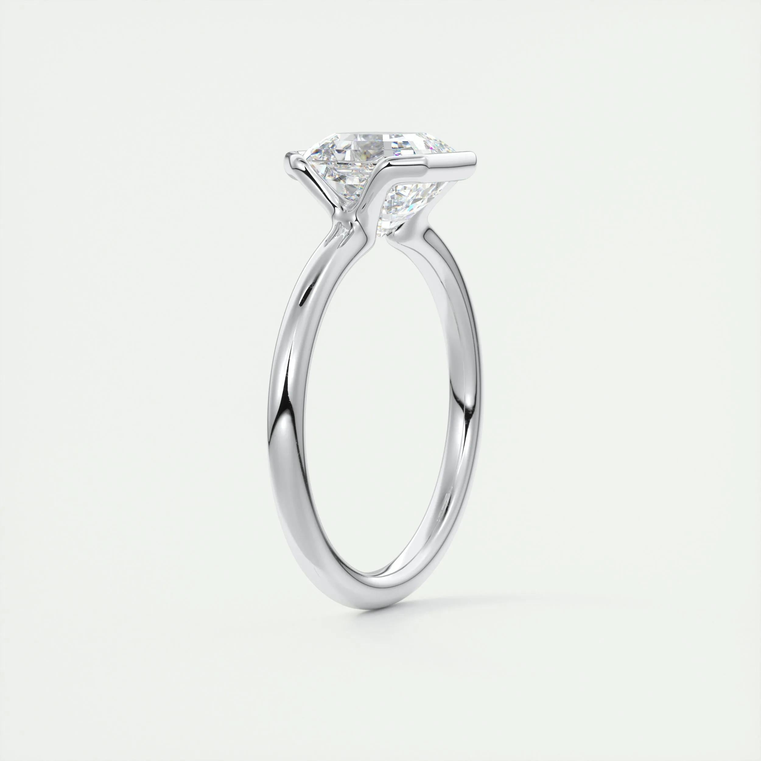 Solitaire Bezel Engagement Ring Featuring 2.03 CT Asscher Moissanite 7