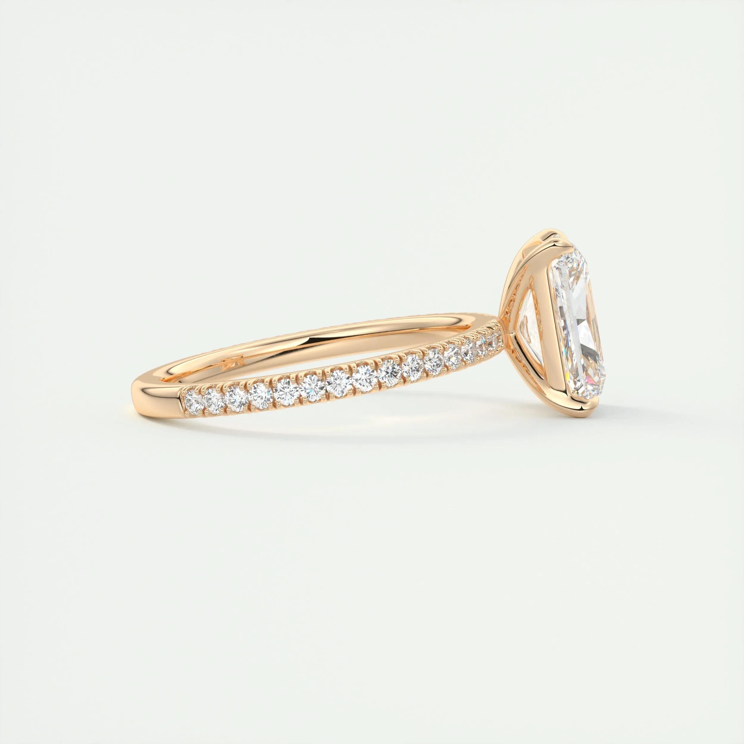 Pave Engagement Ring Featuring 2.0 CT Radiant Moissanite 17