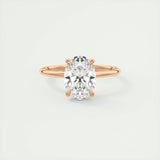 Hidden Halo Engagement Ring Featuring 1.91 CT Oval Moissanite 16