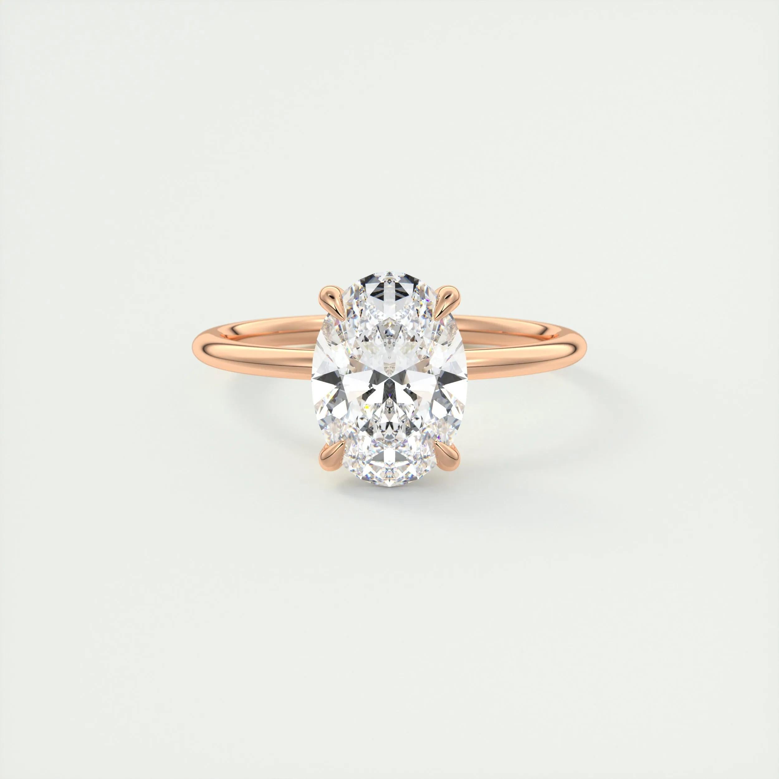 Hidden Halo Engagement Ring Featuring 1.91 CT Oval Moissanite 16
