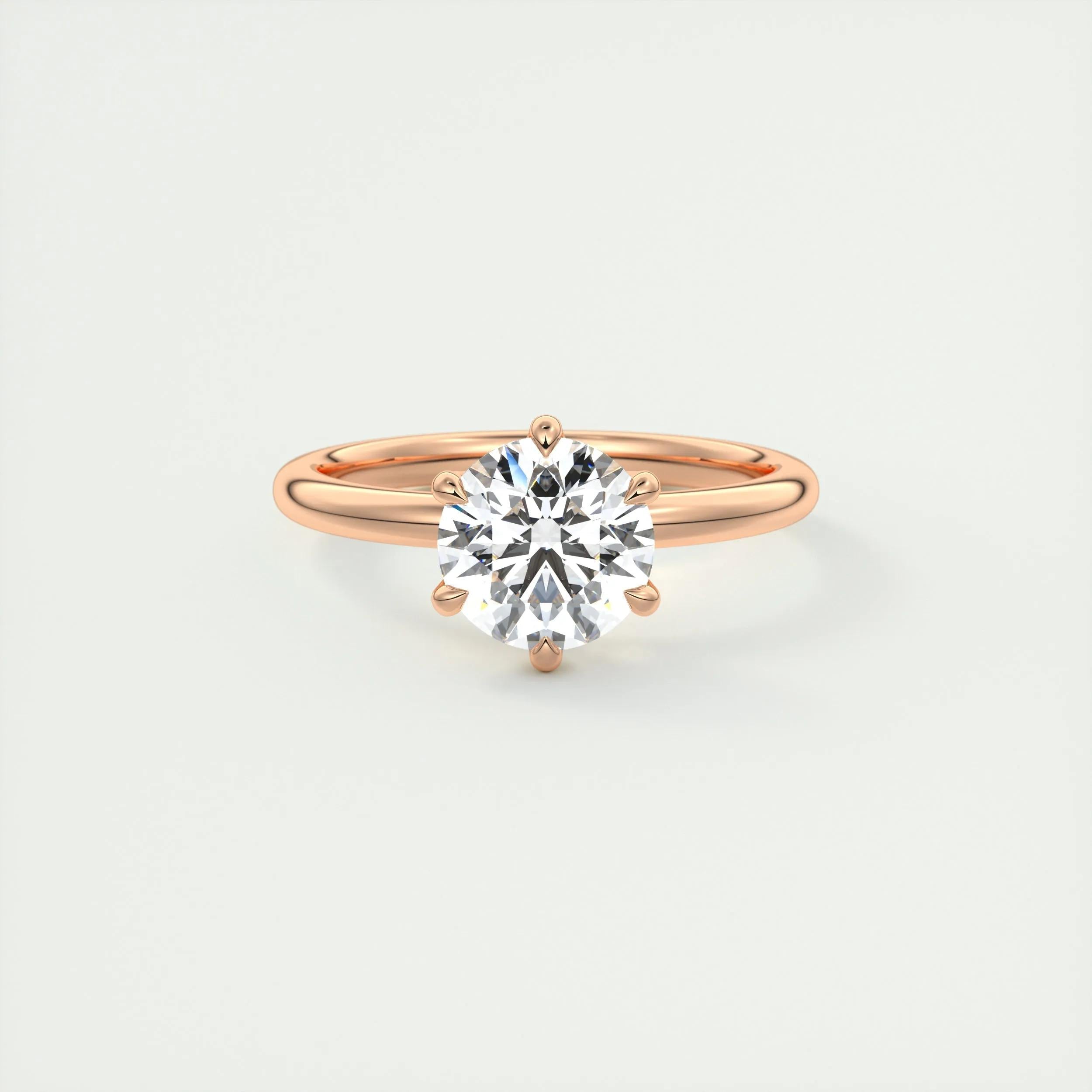 Solitaire Bezel Engagement Ring Featuring 1.35 CT Round Moissanite 15