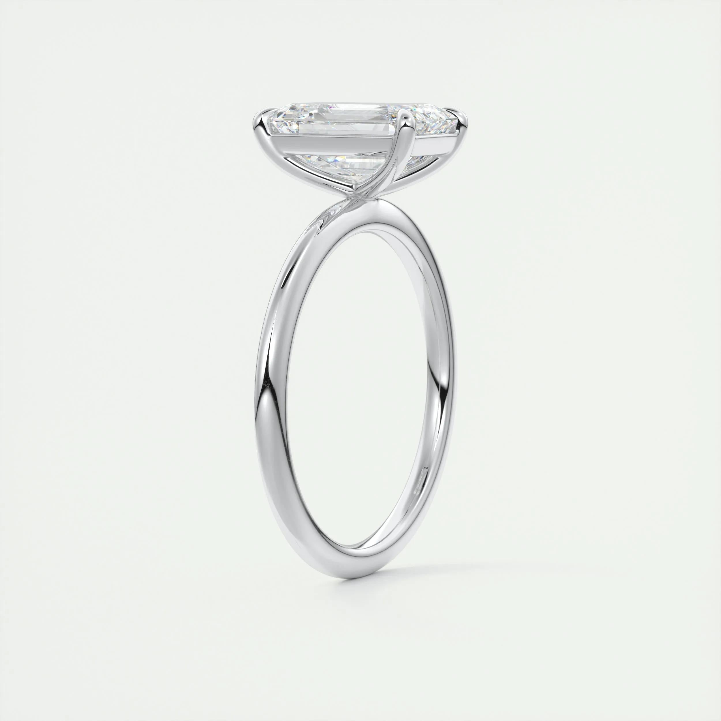 Solitaire Engagement Ring Featuring 1.91 CT Emerald Moissanite 7