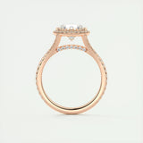Halo Split Engagement Ring Featuring 2.0 CT Round Moissanite 18